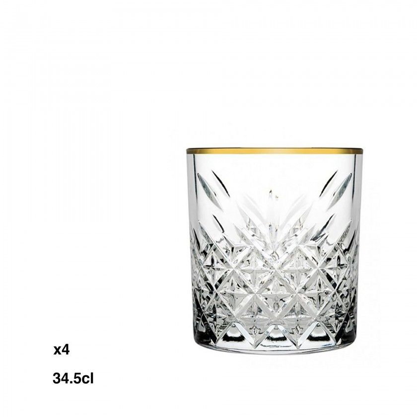 Copo sem P� Timeless Golden Touch Baixo 34.5cl Pack 4