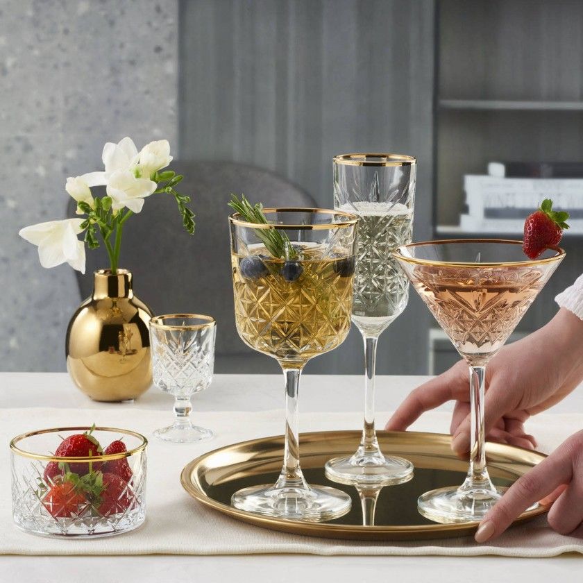 Copo Flute Timeless Golden Touch 17.5cl Pack 4 Copo Flute Timeless Golden Touch 17.5cl Pack 4