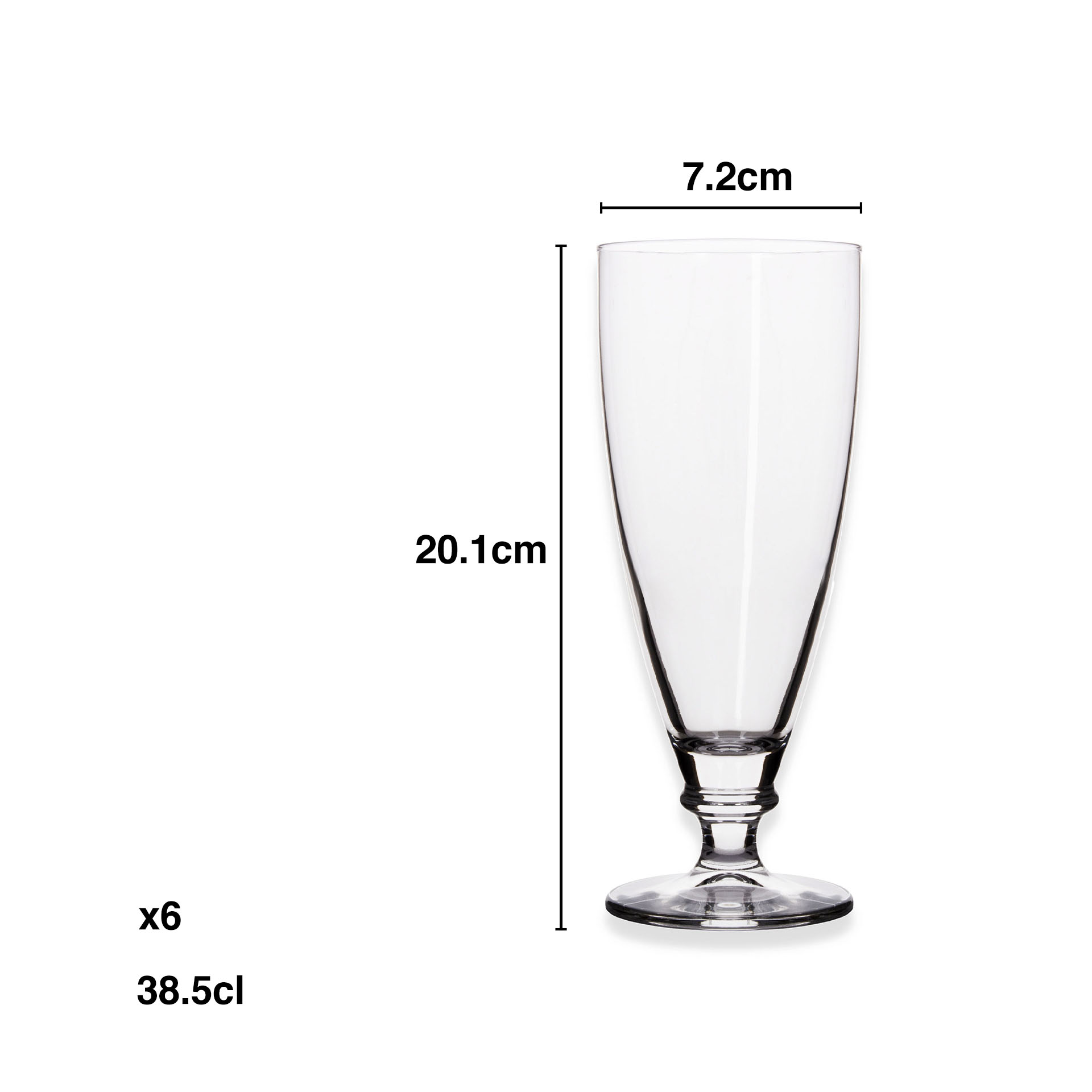 Copo Harmonia Cerveja 38.5cl 7.2X20.1cm Pack 6