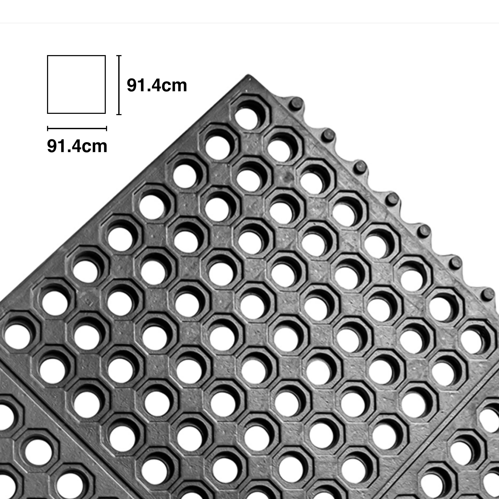 Tapete Antifadiga / Segurança Preto 91.4X91.4X1.4cm