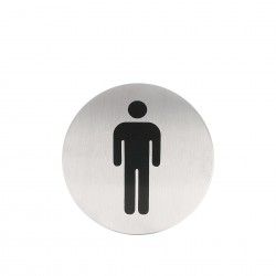 Placa Inox Adesiva Homens Redondo 7.5cm