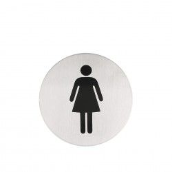Placa Inox Adesiva Senhoras Redondo 7.5cm