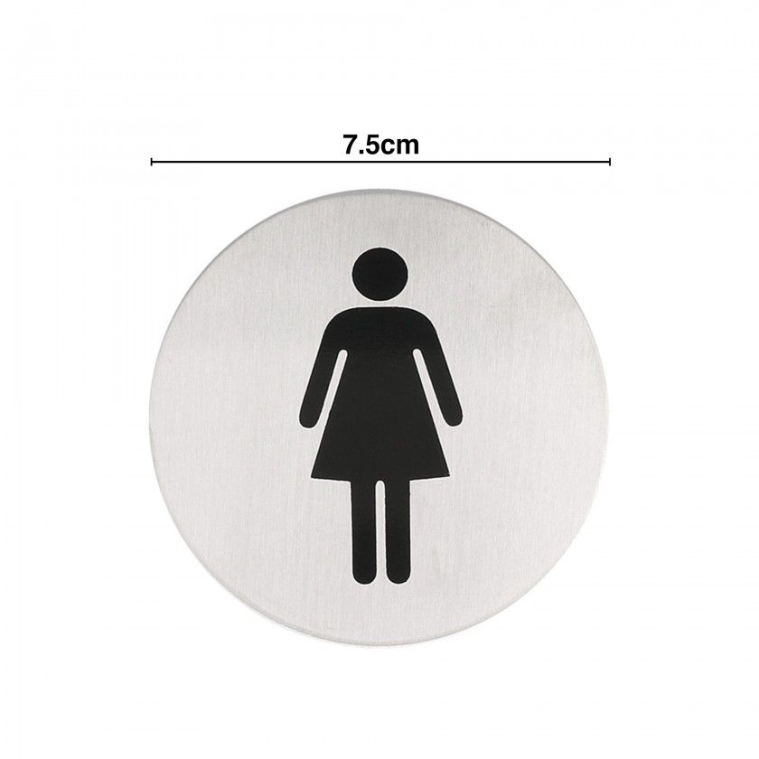 Placa Inox Adesiva Senhoras Redondo 7.5cm Placa Inox Adesiva Senhoras Redondo 7.5cm