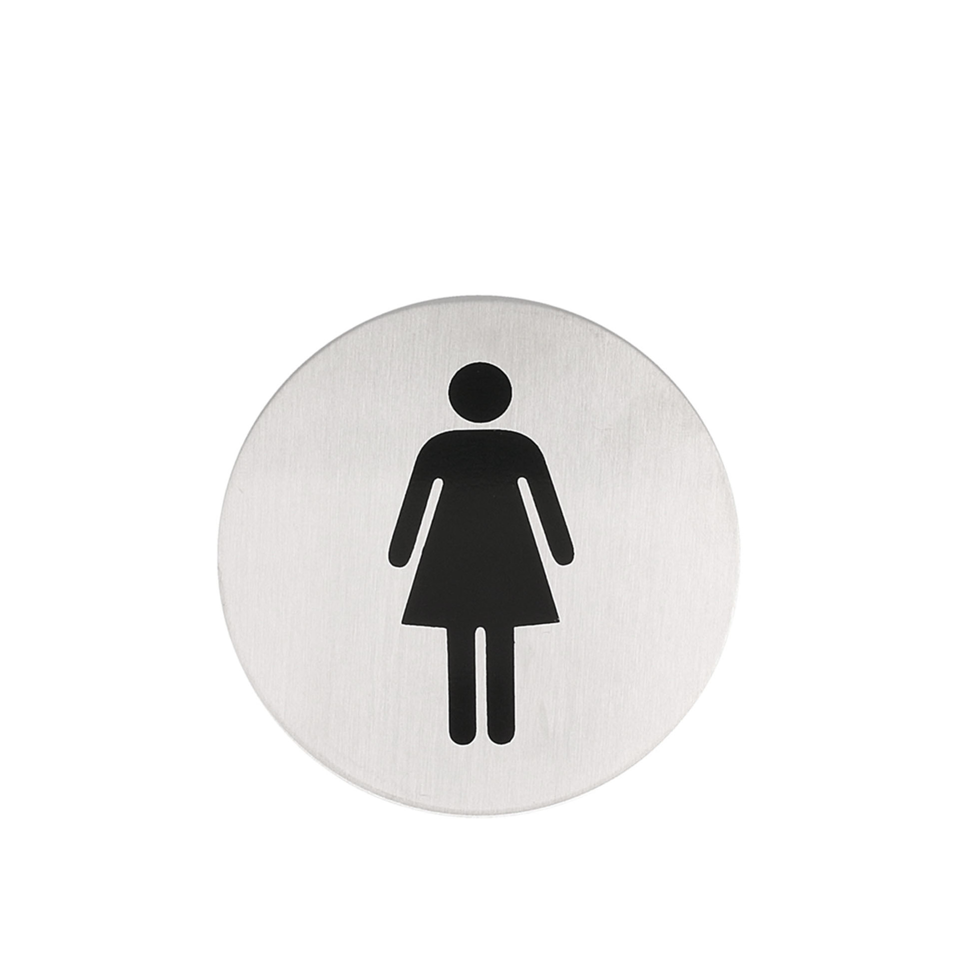 Placa Inox Adesiva Senhoras Redondo 7.5cm