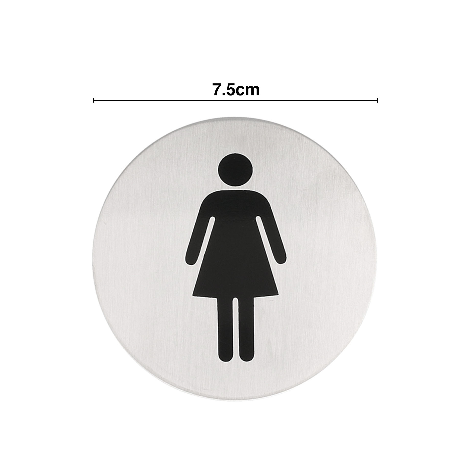 Placa Inox Adesiva Senhoras Redondo 7.5cm