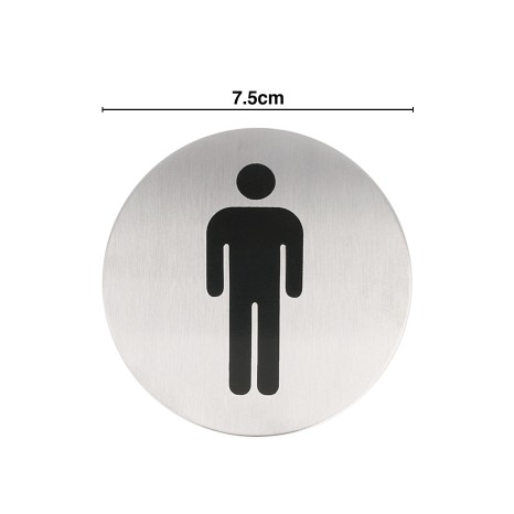 Placa Inox Adesiva Homens Redondo 7.5cm - Image product