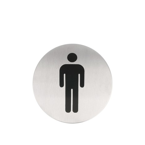 Placa Inox Adesiva Homens Redondo 7.5cm - Image product