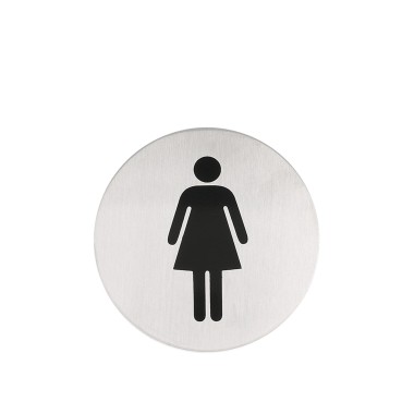 Placa Inox Adesiva Senhoras Redondo 7.5cm