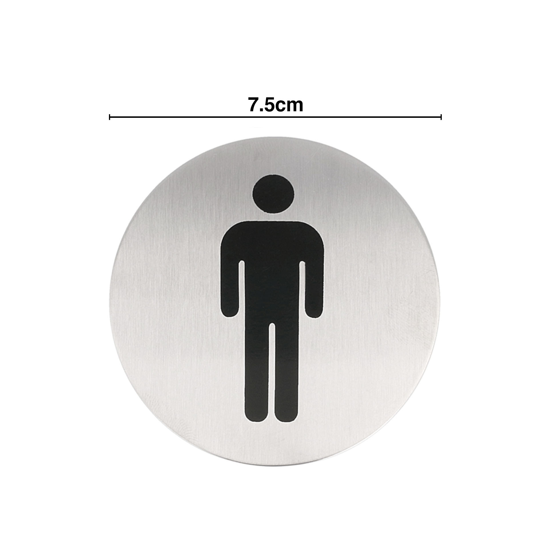 Placa Inox Adesiva Homens Redondo 7.5cm