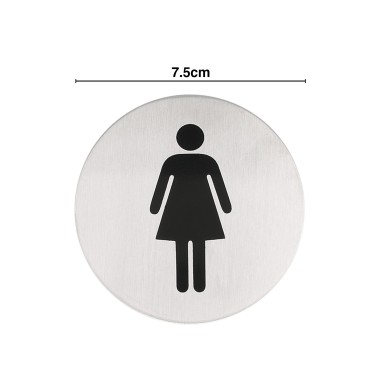 Placa Inox Adesiva Senhoras Redondo 7.5cm