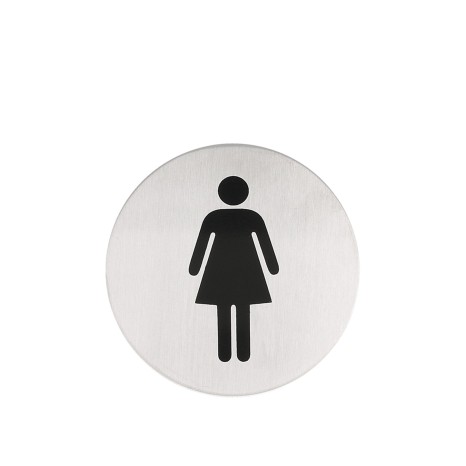 Placa Inox Adesiva Senhoras Redondo 7.5cm - Image product