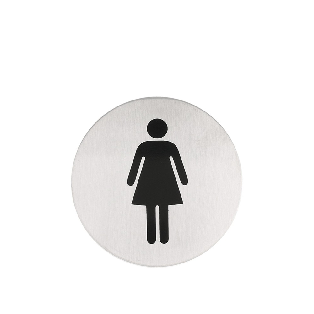 Placa Inox Adesiva Senhoras Redondo 7.5cm