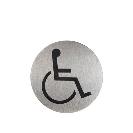 Placa Inox Adesiva Acessível Redondo 7.5cm - Image product