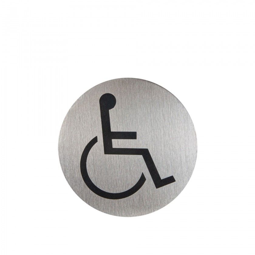 Placa Inox Adesiva Acessvel Redondo 7.5cm