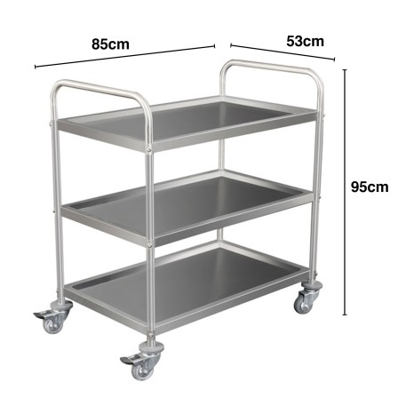 Carro Serviço Inox 3 Estantes 85X53X95cm - Image product