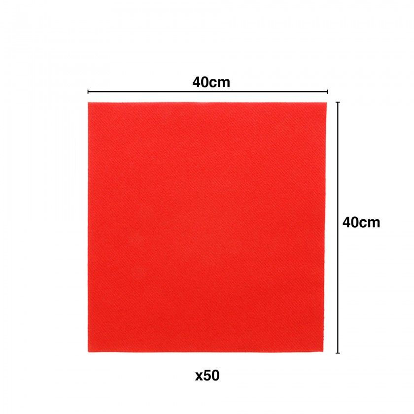 Guardanapo Airlaid Vermelho 40X40cm Pack 50