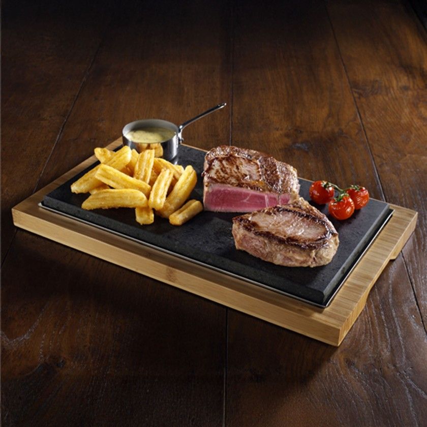 Tábua Madeira com Pedra 43X25cm Tábua Madeira com Pedra 43X25cm