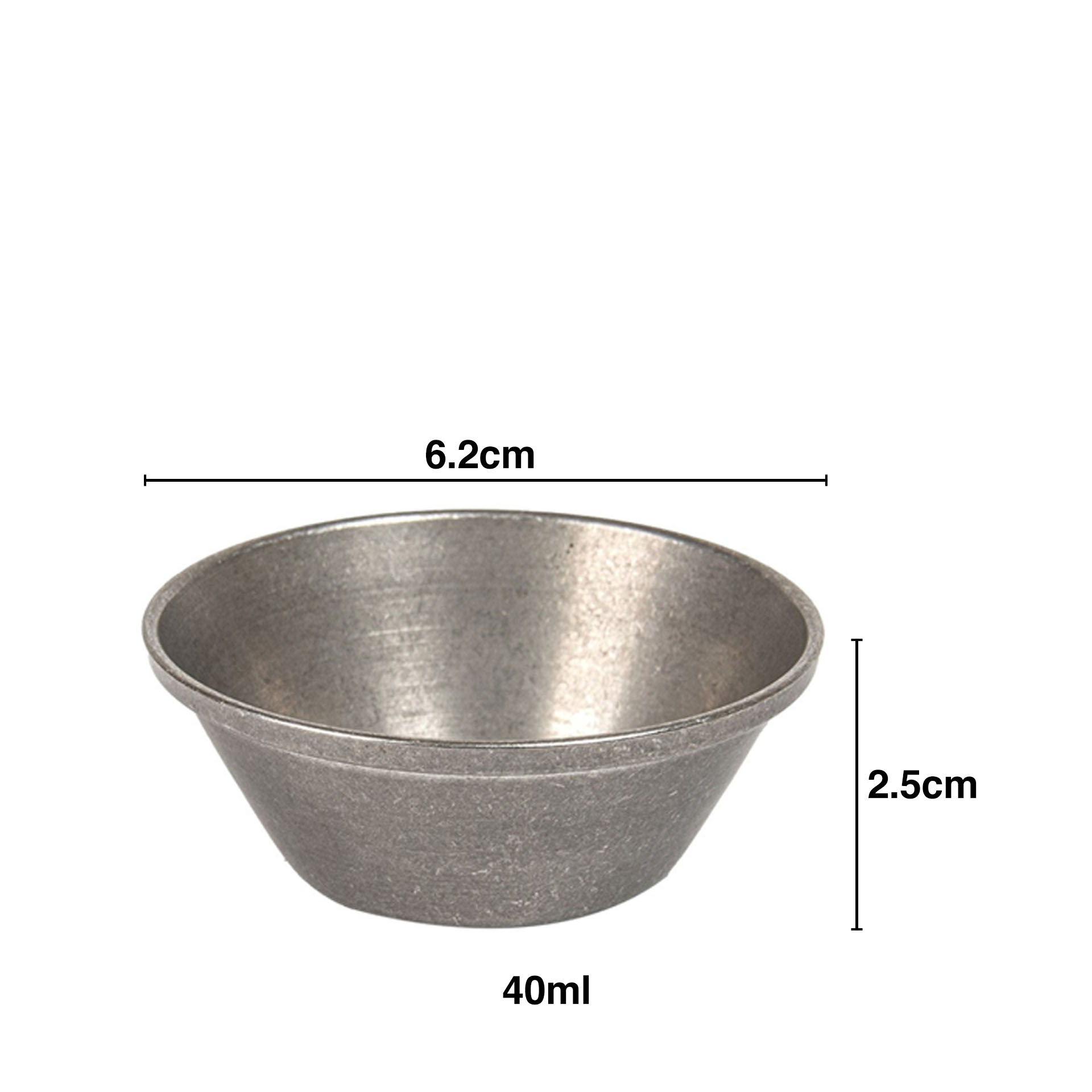 Tigela Molhos Inox Redondo 40ml 6.2X2.5cm
