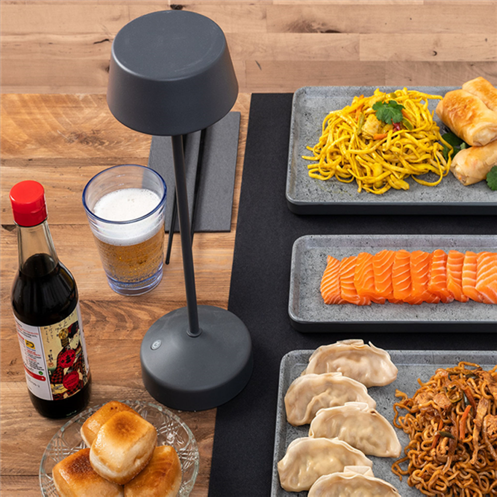 Candeeiro Led Metal Redondo Cinzento 11X32cm