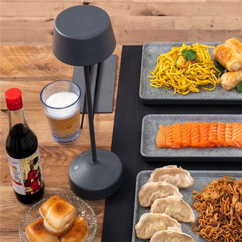 Candeeiro Led Metal Redondo Cinzento 11X32cm