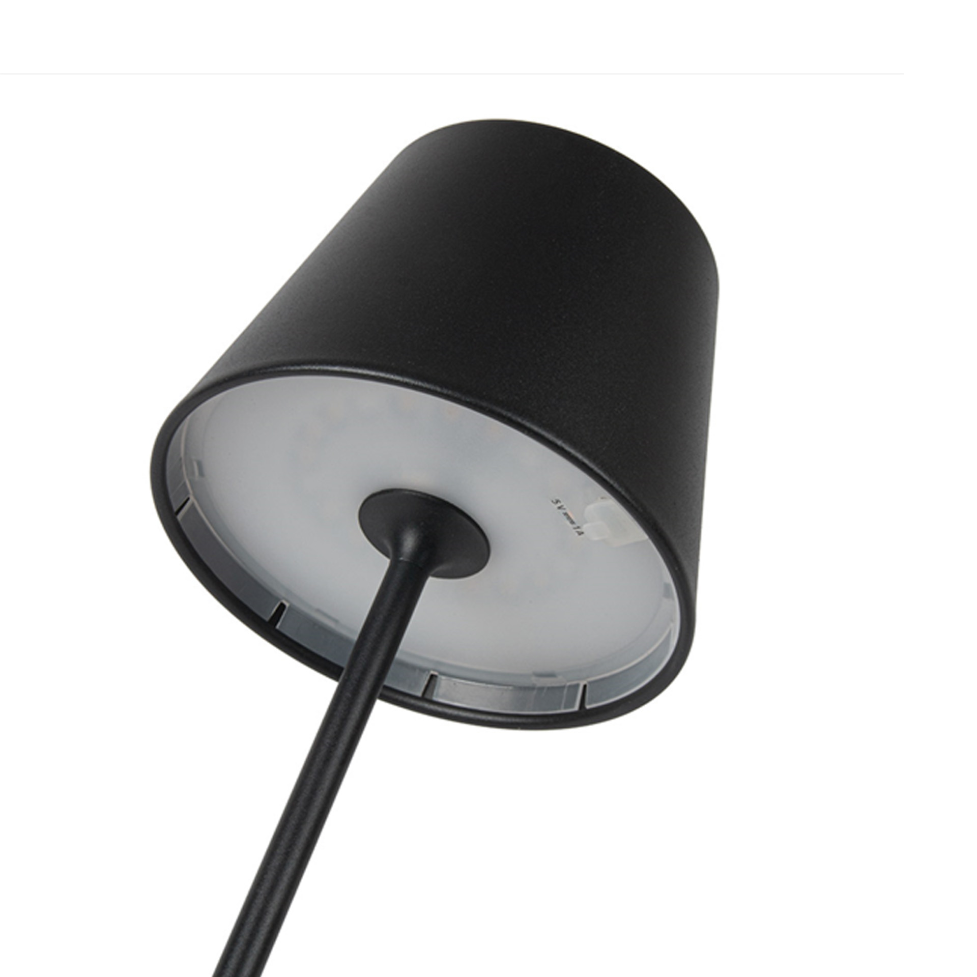 Candeeiro Led Metal Redondo Preto 12X38cm