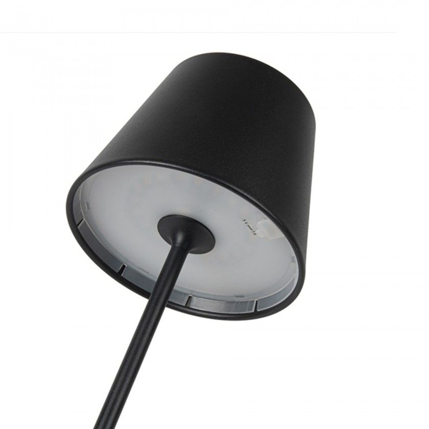 Candeeiro Led Metal Redondo Preto 12X38cm