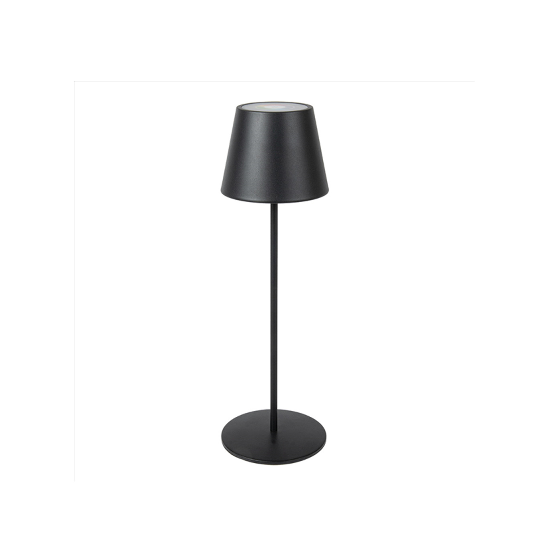 Candeeiro Led Metal Redondo Preto 12X38cm