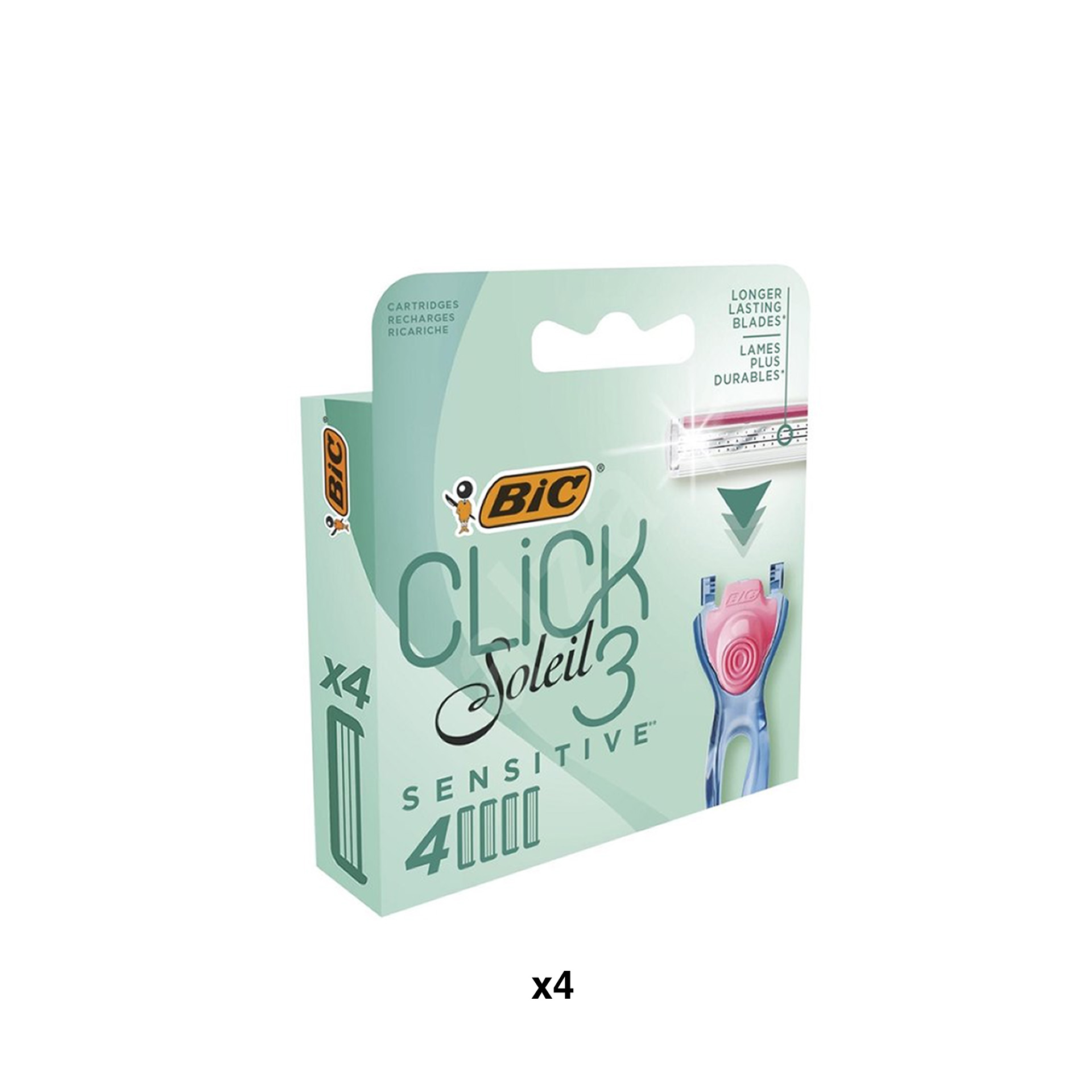 Recargas Bic Click 3 Soleil Sensitive Pack 4