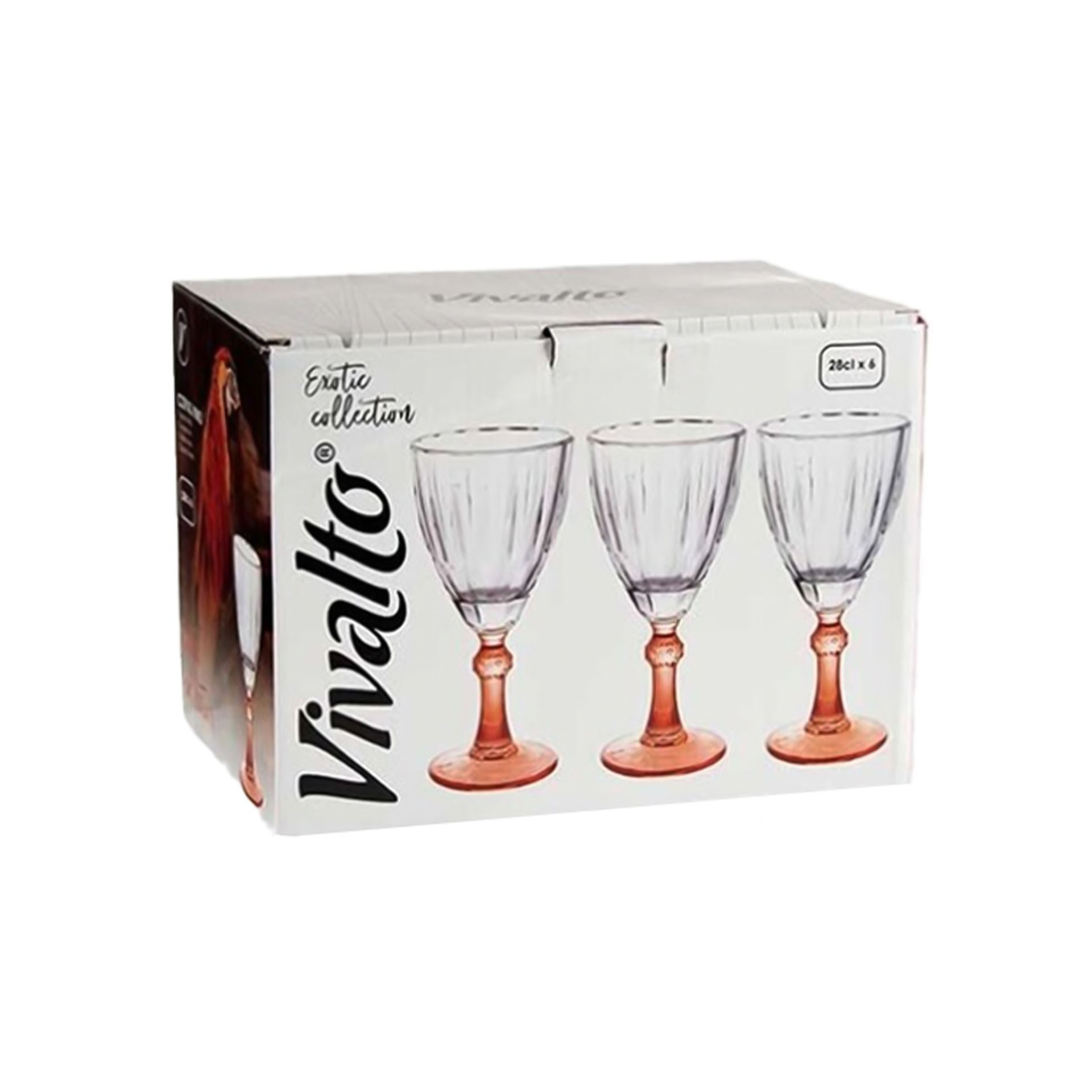 Copo Picotado Exotic com Pé 28cl Pack 6