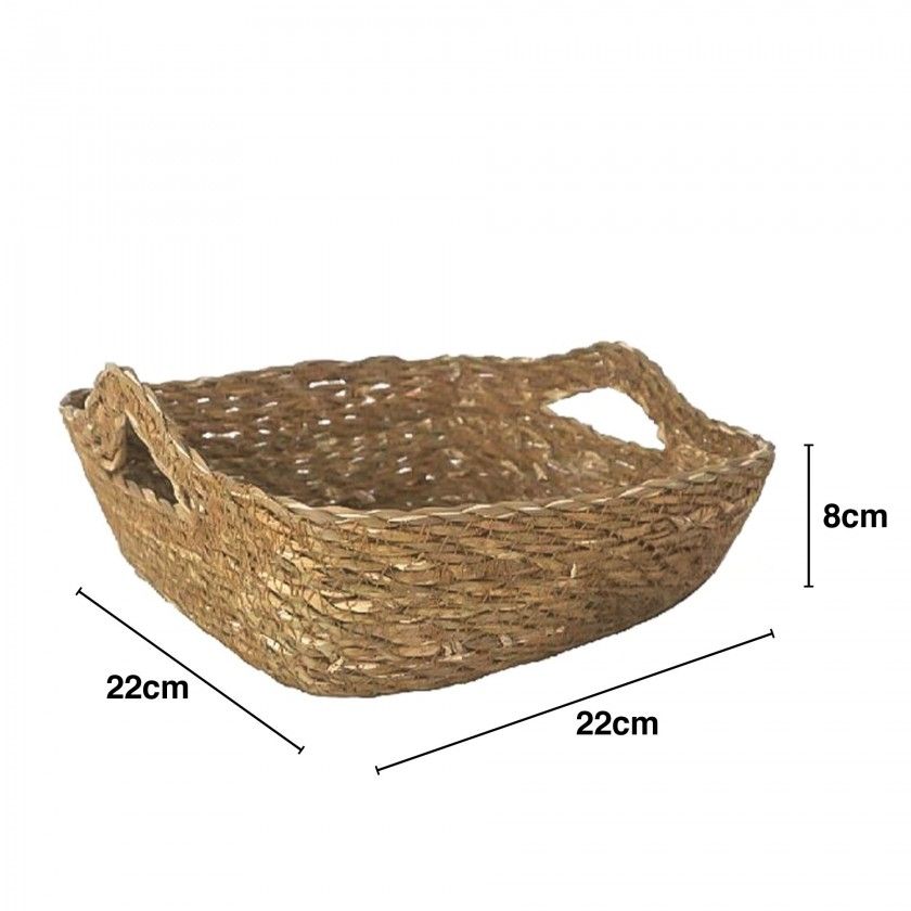 Cesto Vime com Asas Quadrado 22X22X8cm Cesto Vime com Asas Quadrado 22X22X8cm
