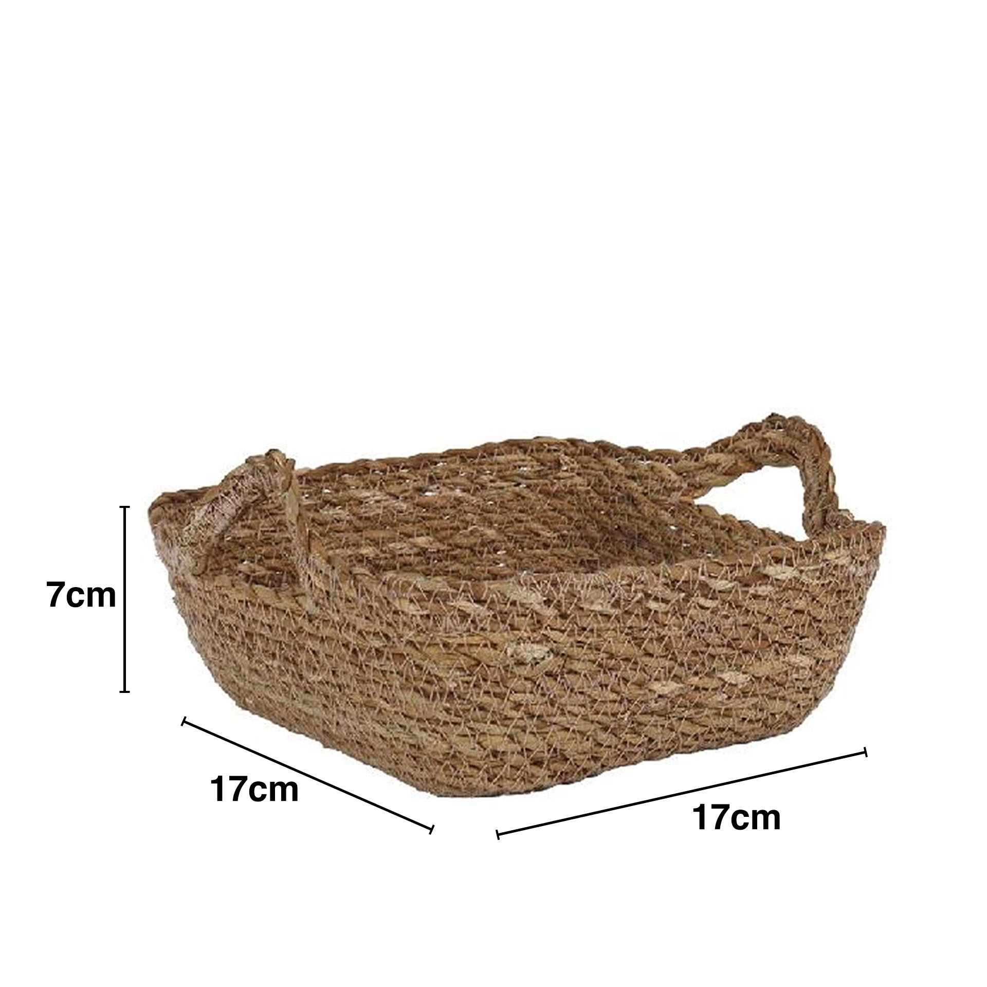 Cesto Vime com Asas Quadrado 17X17X7cm