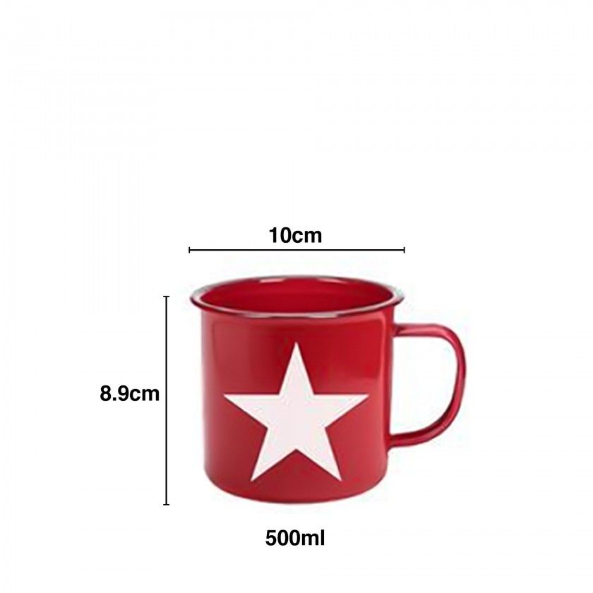 Caneca Esmalte Decorada Estrela 500ml 10X8.9cm Caneca Esmalte Decorada Estrela 500ml 10X8.9cm
