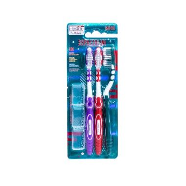 Escova Dentes Viva Hydra 3D Full White M�dio Pack 3