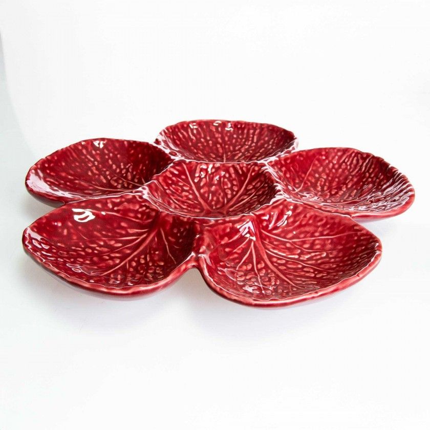Prato Aperitivo Couve Cerâmica 33cm Prato Aperitivo Couve Cerâmica 33cm