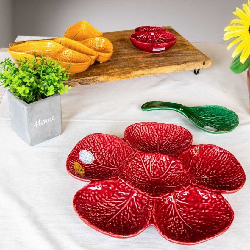 Prato Aperitivo Couve Cerâmica 33cm Prato Aperitivo Couve Cerâmica 33cm