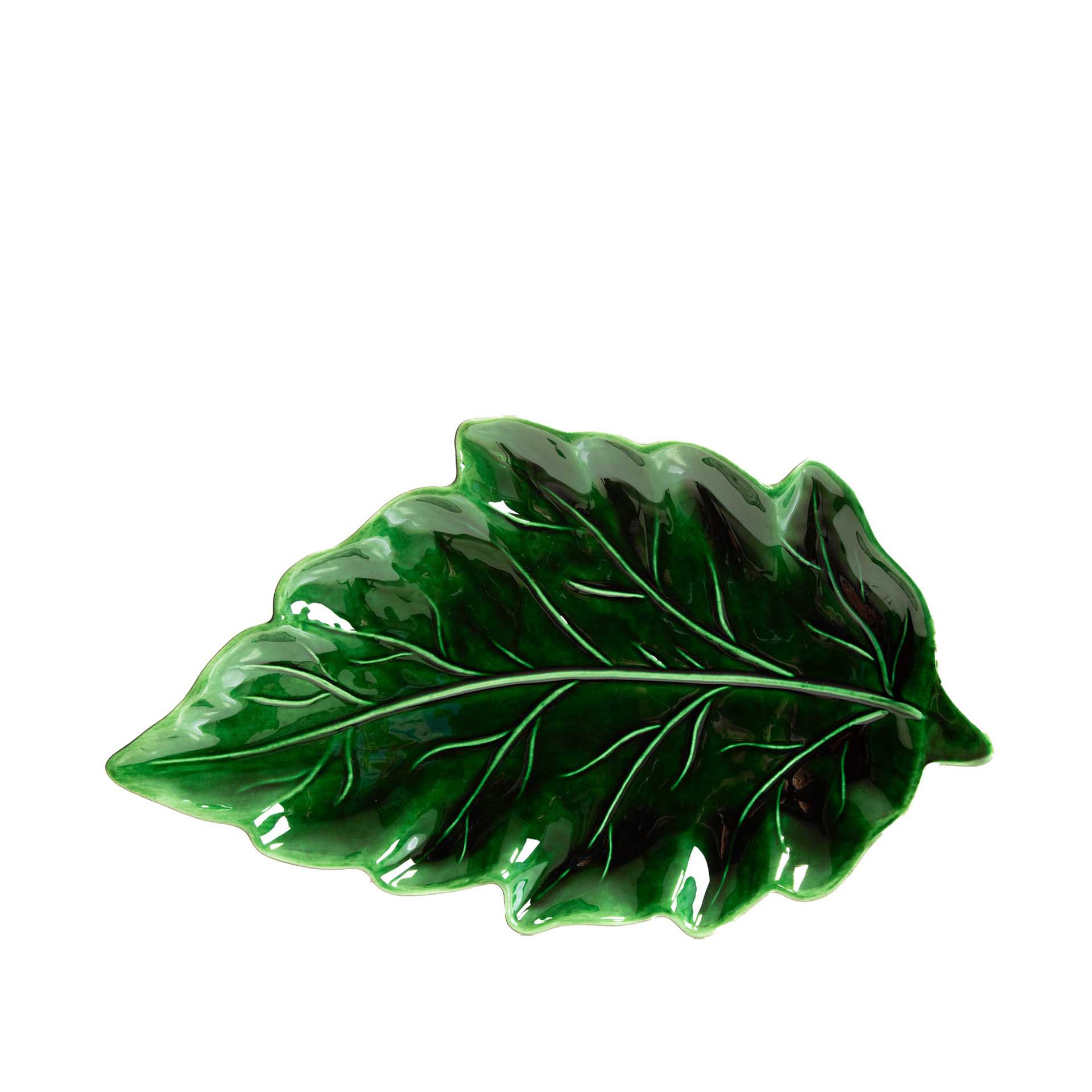 Travessa Folha Cerâmica 27X15cm