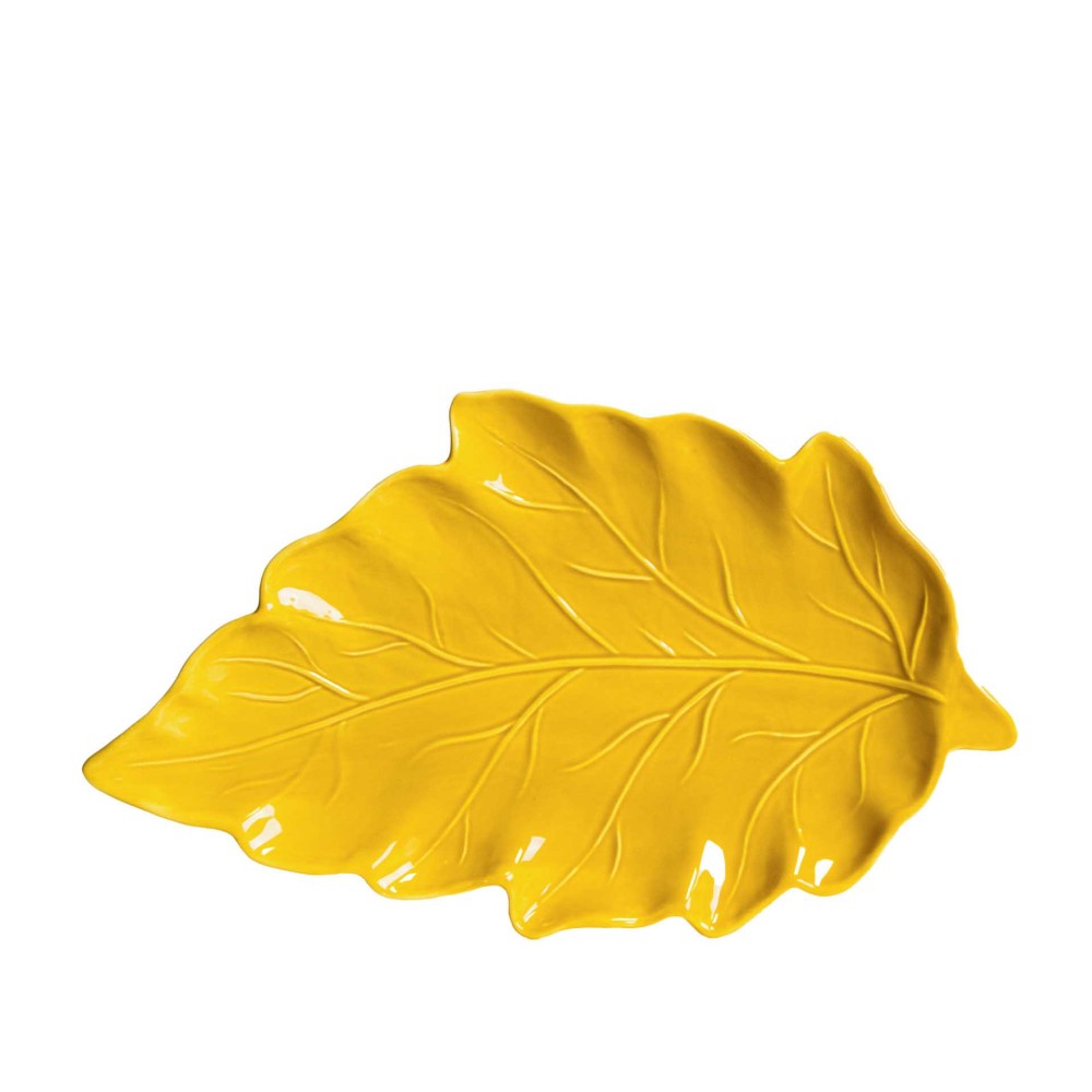 Travessa Folha Cerâmica 42cm