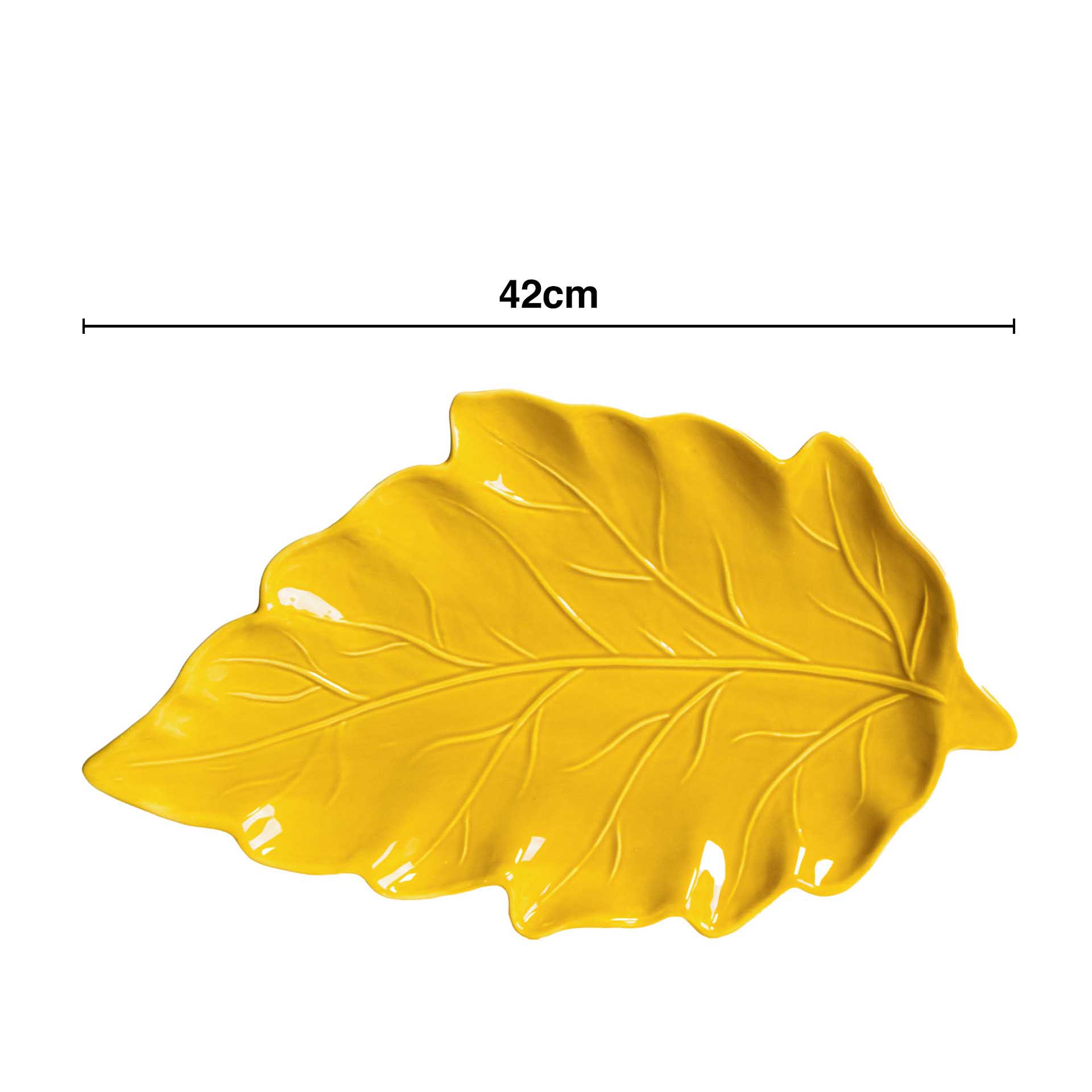 Travessa Folha Cerâmica 42cm