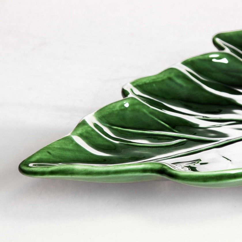 Travessa Folha Cer�mica 42cm