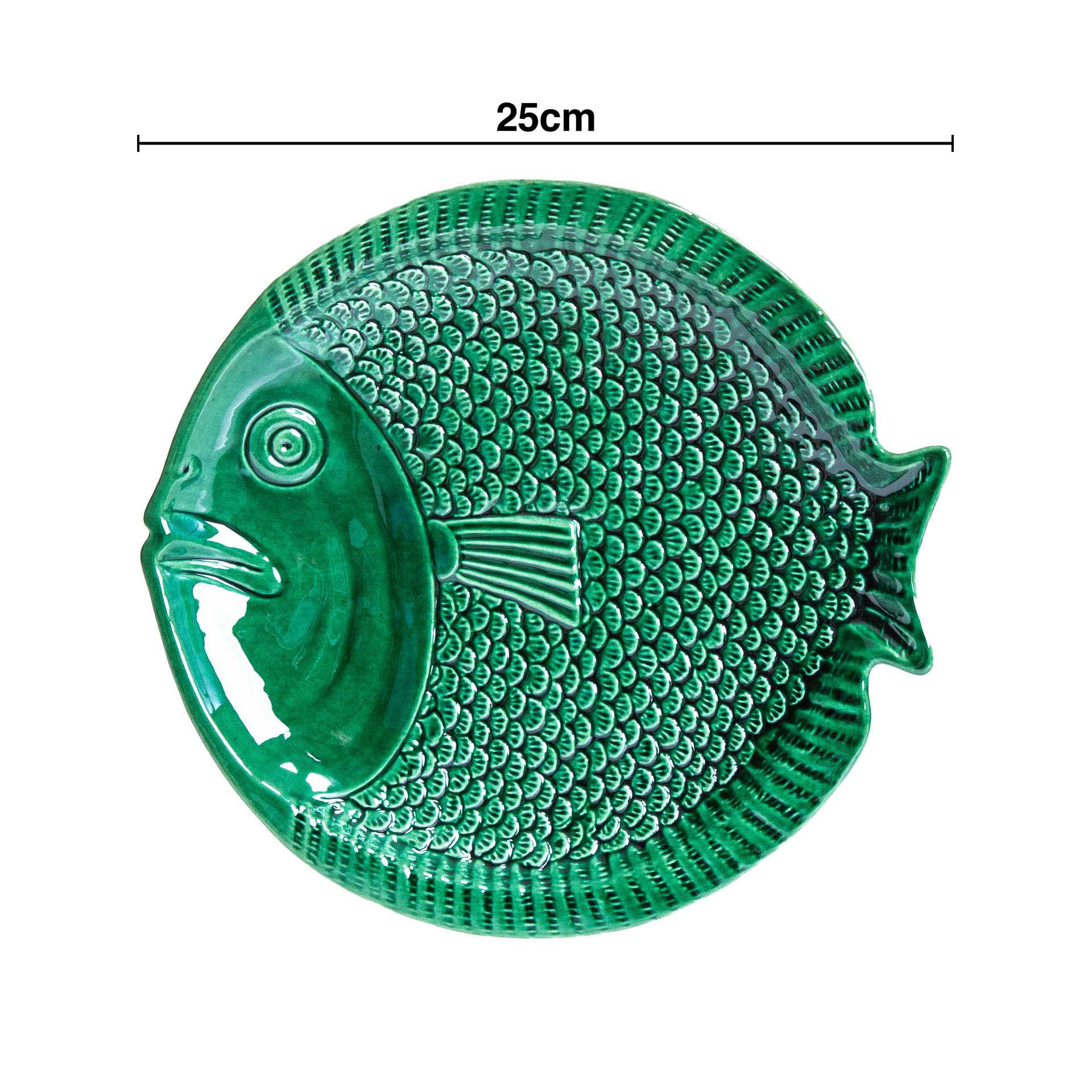 Prato Raso Peixe Cerâmica 25cm