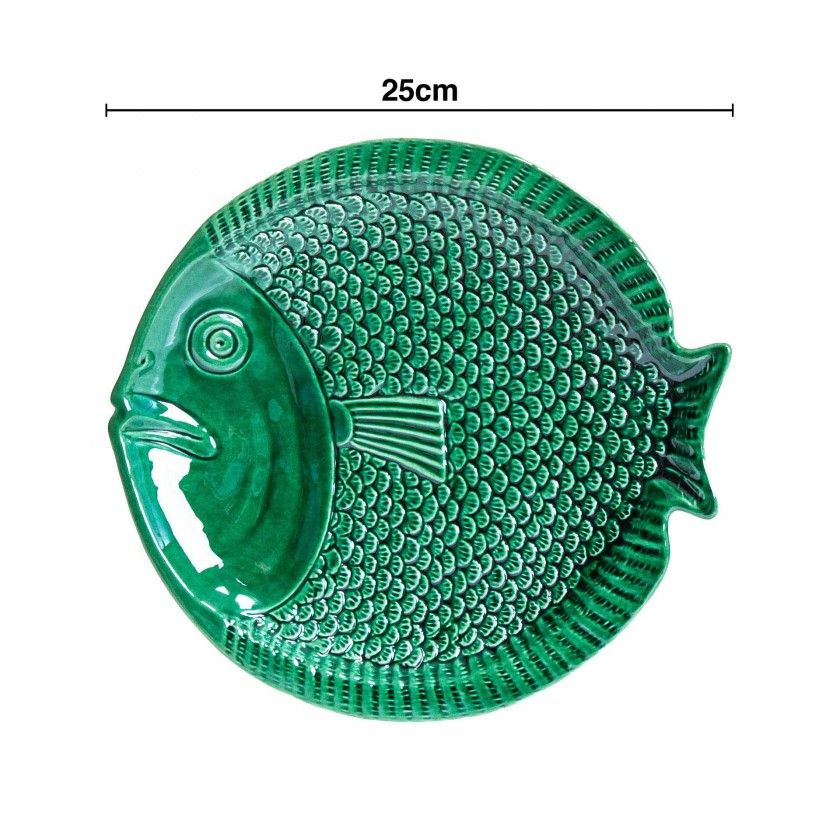 Prato Raso Peixe Cerâmica 25cm Prato Raso Peixe Cerâmica 25cm