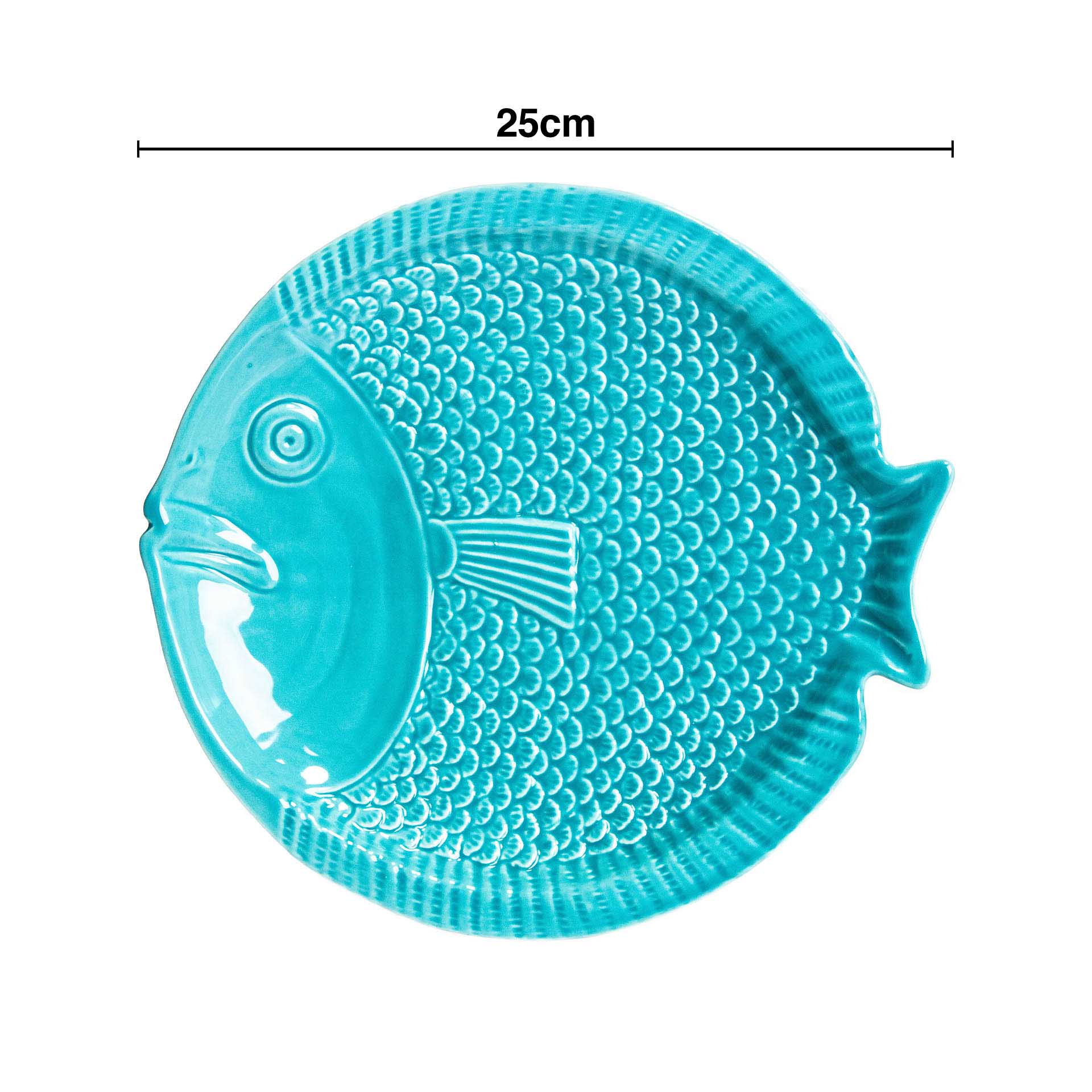 Prato Raso Peixe Cerâmica 25cm