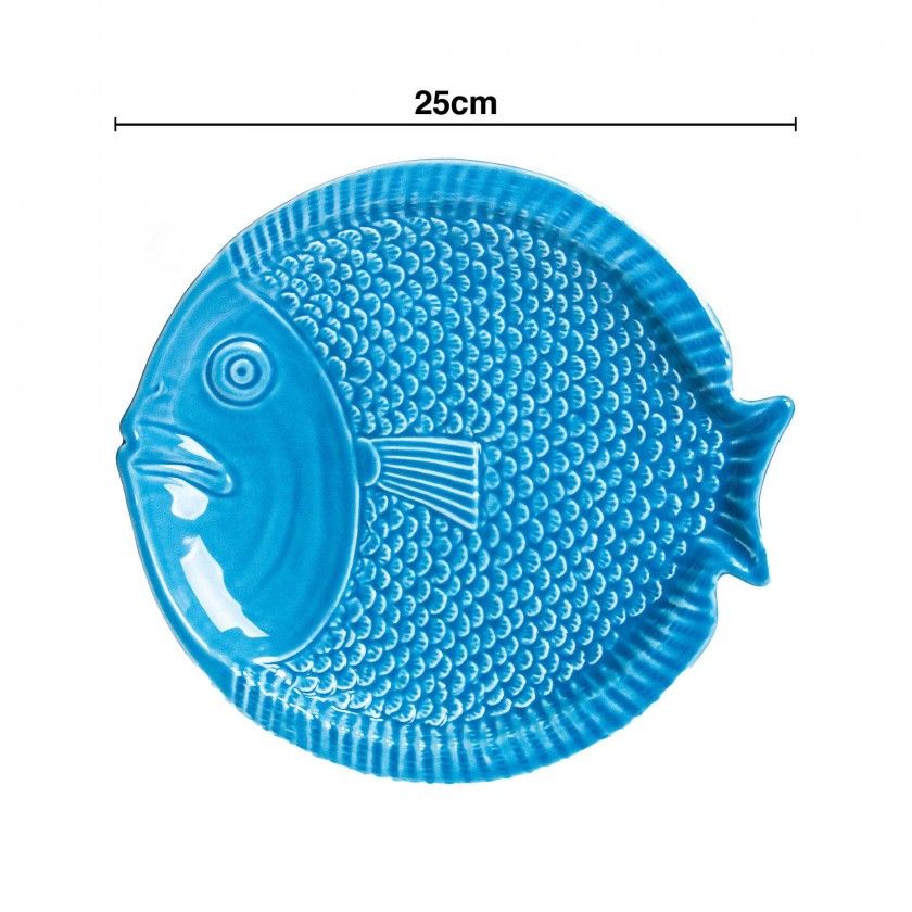 Prato Raso Peixe Cerâmica 25cm Prato Raso Peixe Cerâmica 25cm