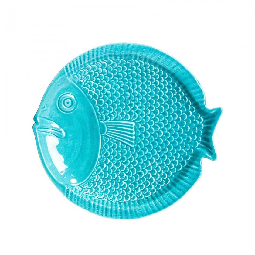 Prato Raso Peixe Cerâmica 25cm Prato Raso Peixe Cerâmica 25cm