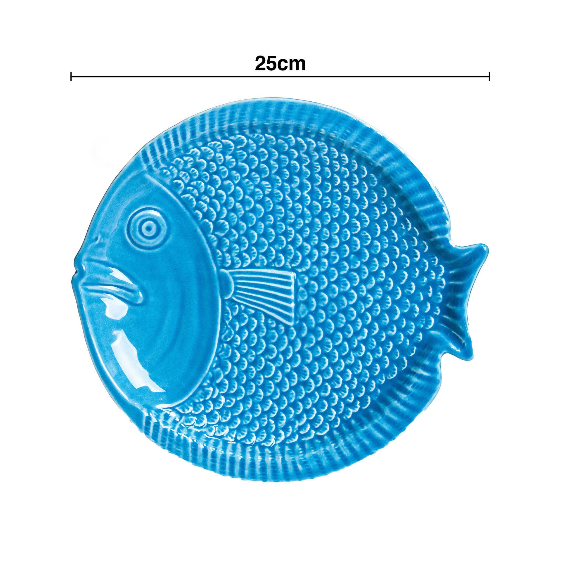 Prato Raso Peixe Cerâmica 25cm