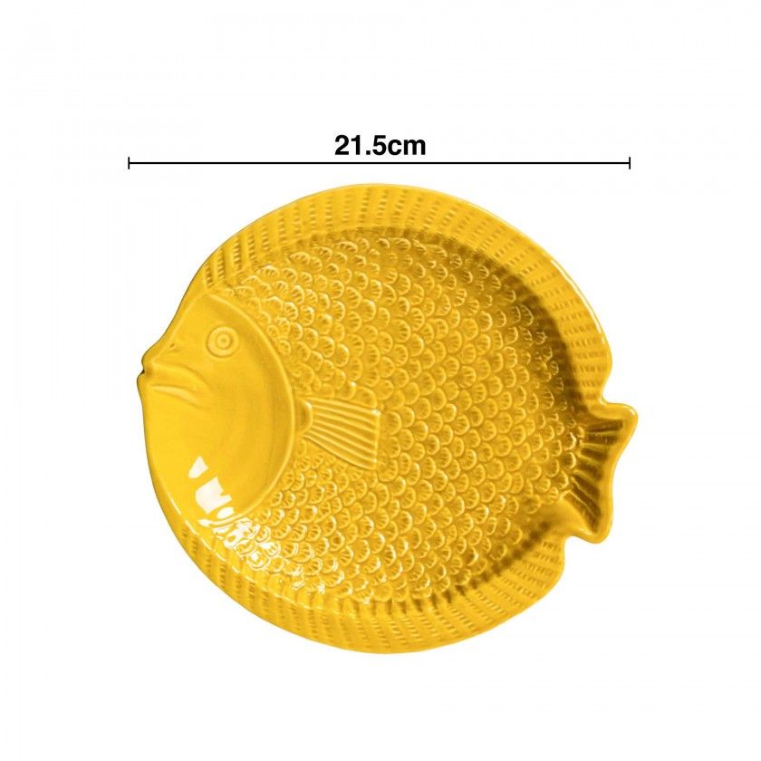 Prato Fundo Peixe Cerâmica 21.5cm Prato Fundo Peixe Cerâmica 21.5cm