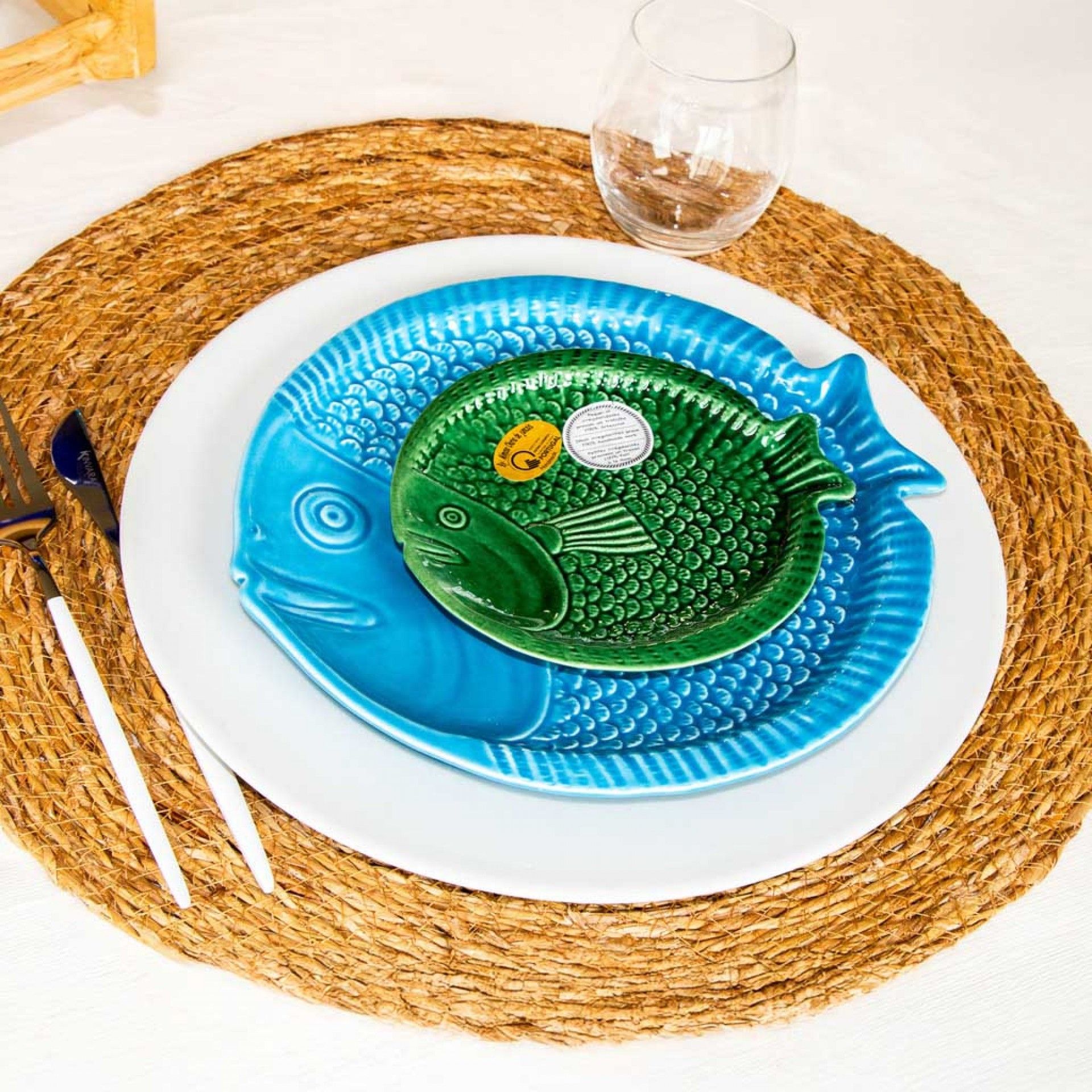 Prato Fundo Peixe Cerâmica 21.5cm
