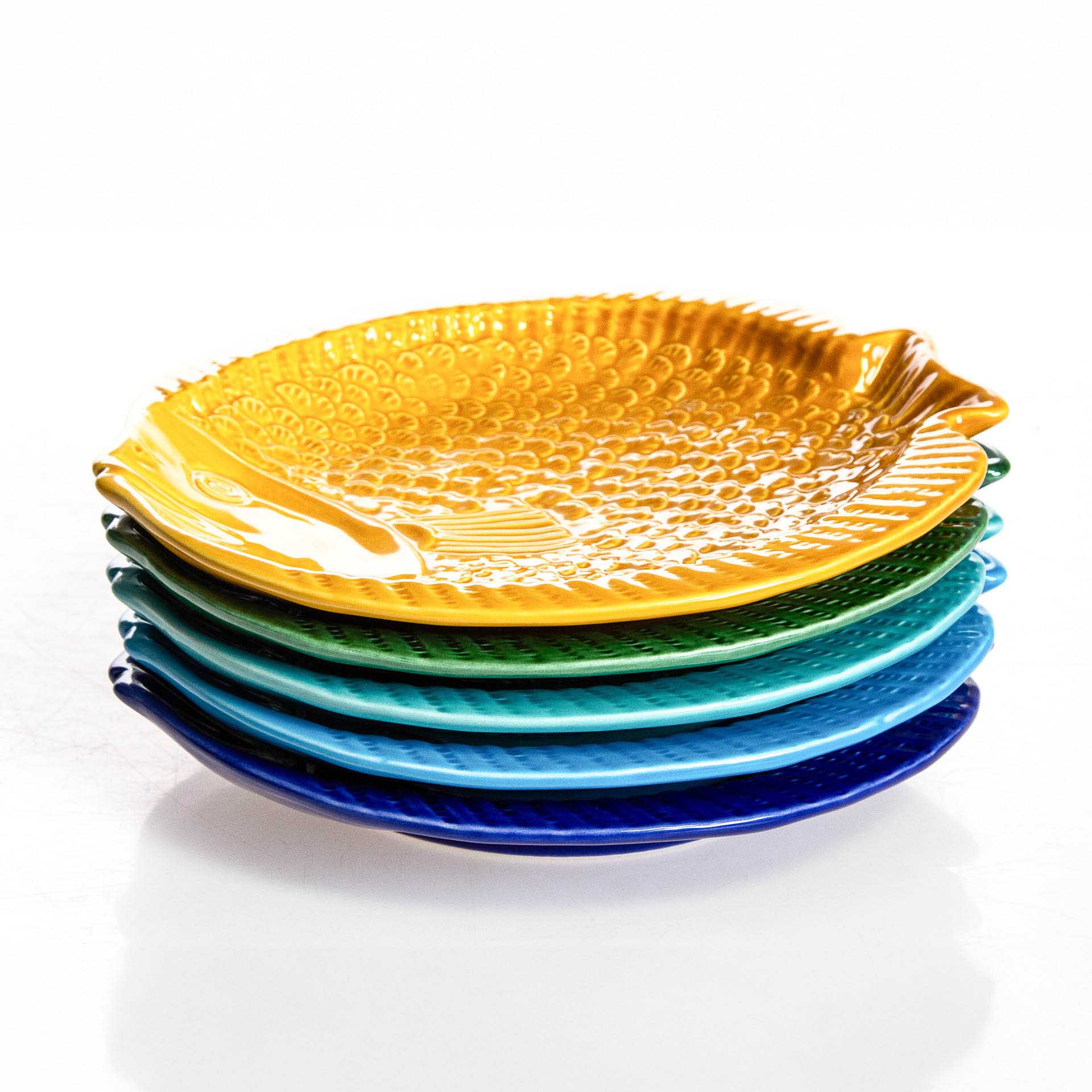 Prato Fundo Peixe Cerâmica 21.5cm