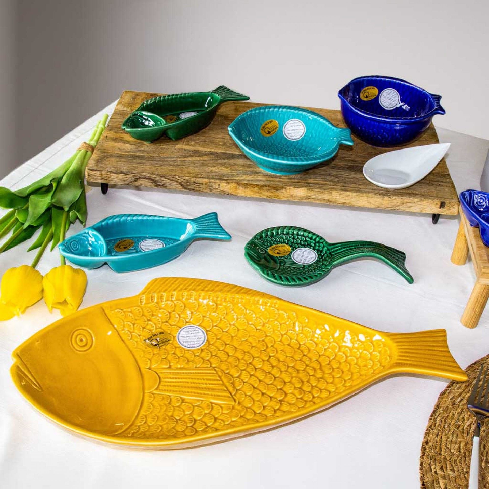 Travessa Peixe Cerâmica 44X23cm