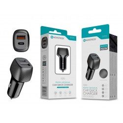 Carregador Carro Pd 27W + Qc3.0/Usb 3.4A Fast Charge